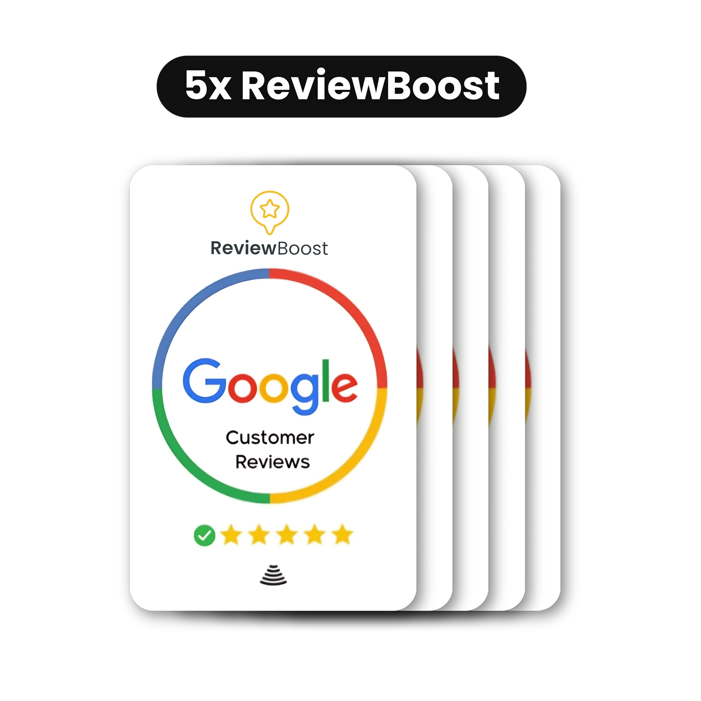 Set of 5 ReviewBoost Google Review NFC Cards